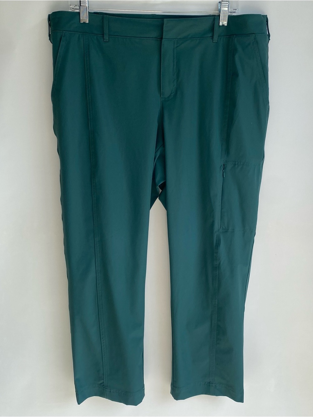 Kirkland Summer tech pant travel casual stretch commuter pant deep teal 14
